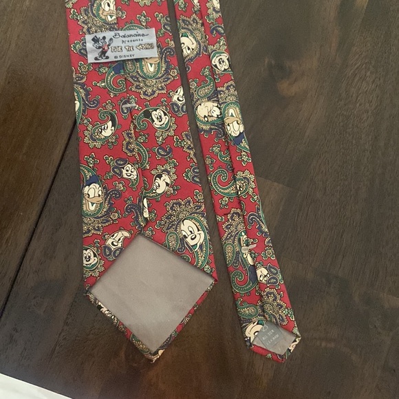 Disney Mickey Mouse Donald Duck Goofy paisley print 100% silk vintage neck tie - Picture 4 of 7
